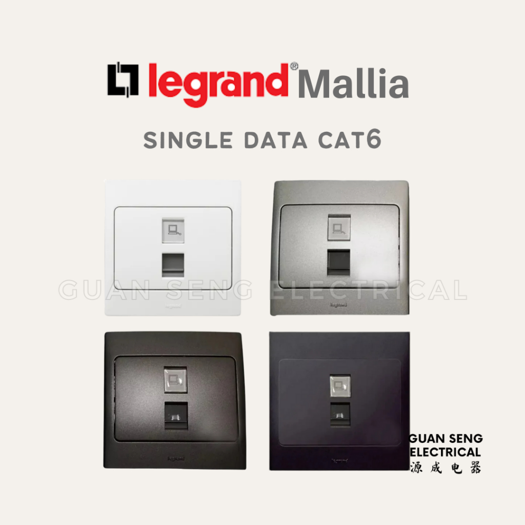 [SG Seller] Legrand Mallia Data Socket Cat 6 RJ45 White Light Silver ...