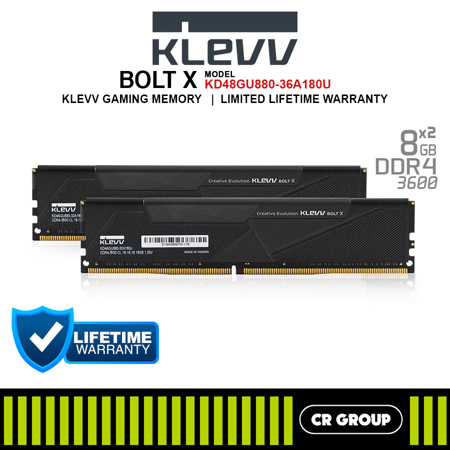 KLEVV BOLT X DDR4 3600 CL18 (2x8GB)/(2x16GB) RAM (Limited Lifetime