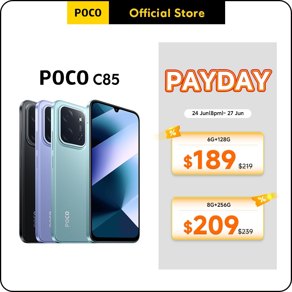 New POCO C85 Smartphone | 6GB+128GB/8GB+256GB, 6000mAh (typ