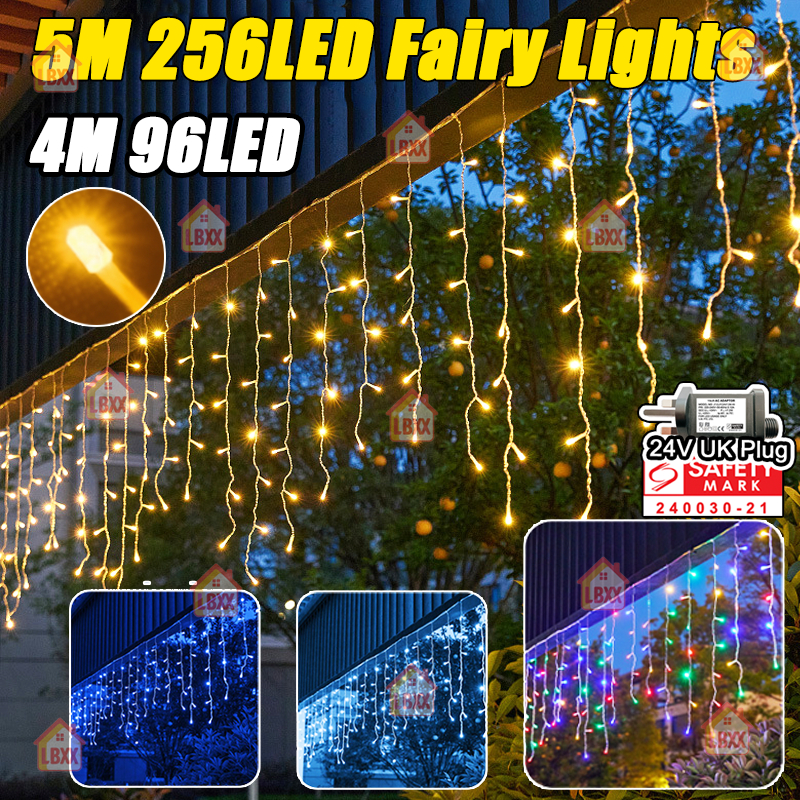 5M 256LED Hari Raya lights Upgrade Led Icicle Lights Curtain Lights 8 ...