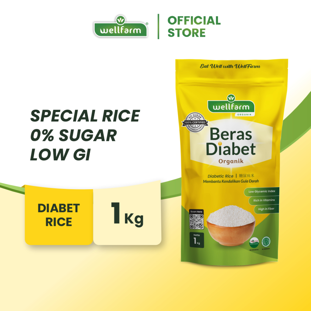 WellFarm Organic Diabetic Rice 1 Kg | Low GI, Sugar Free Organic ...