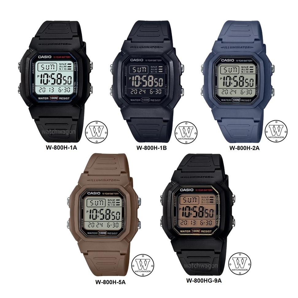 [Watchwagon] Casio W-800 Series Digital Watch 10-Yr Battery Life w-800h ...