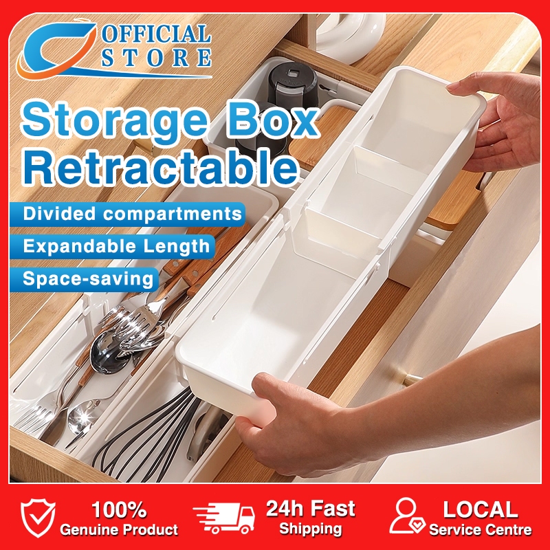 [SG Stock] Expandable Adjustable Storage Box Cutlery Kitchen Divider ...