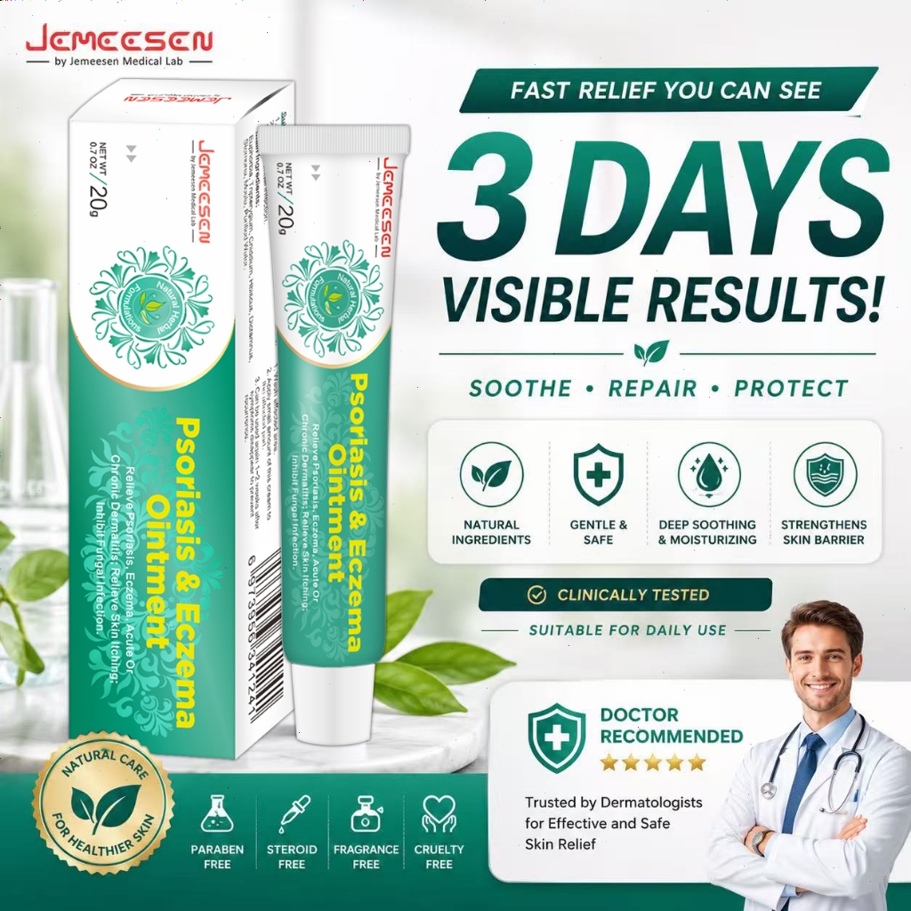 Jemeesen Psoriasis Ointment Eczema Cream For Itchy Skin Relief Gatal ...