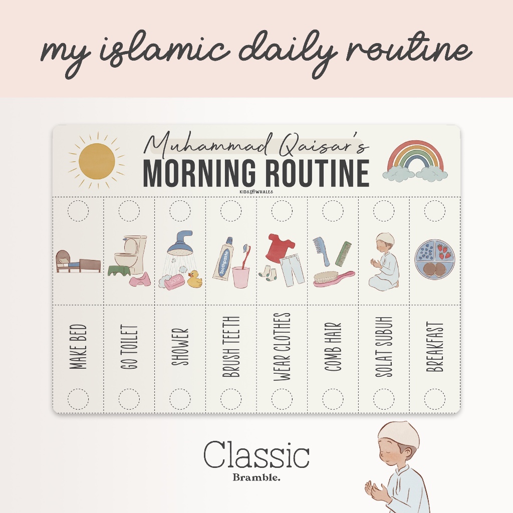Bramble – Islamic Daily Routine Flip Board for Kids (Boy) | Visual ...