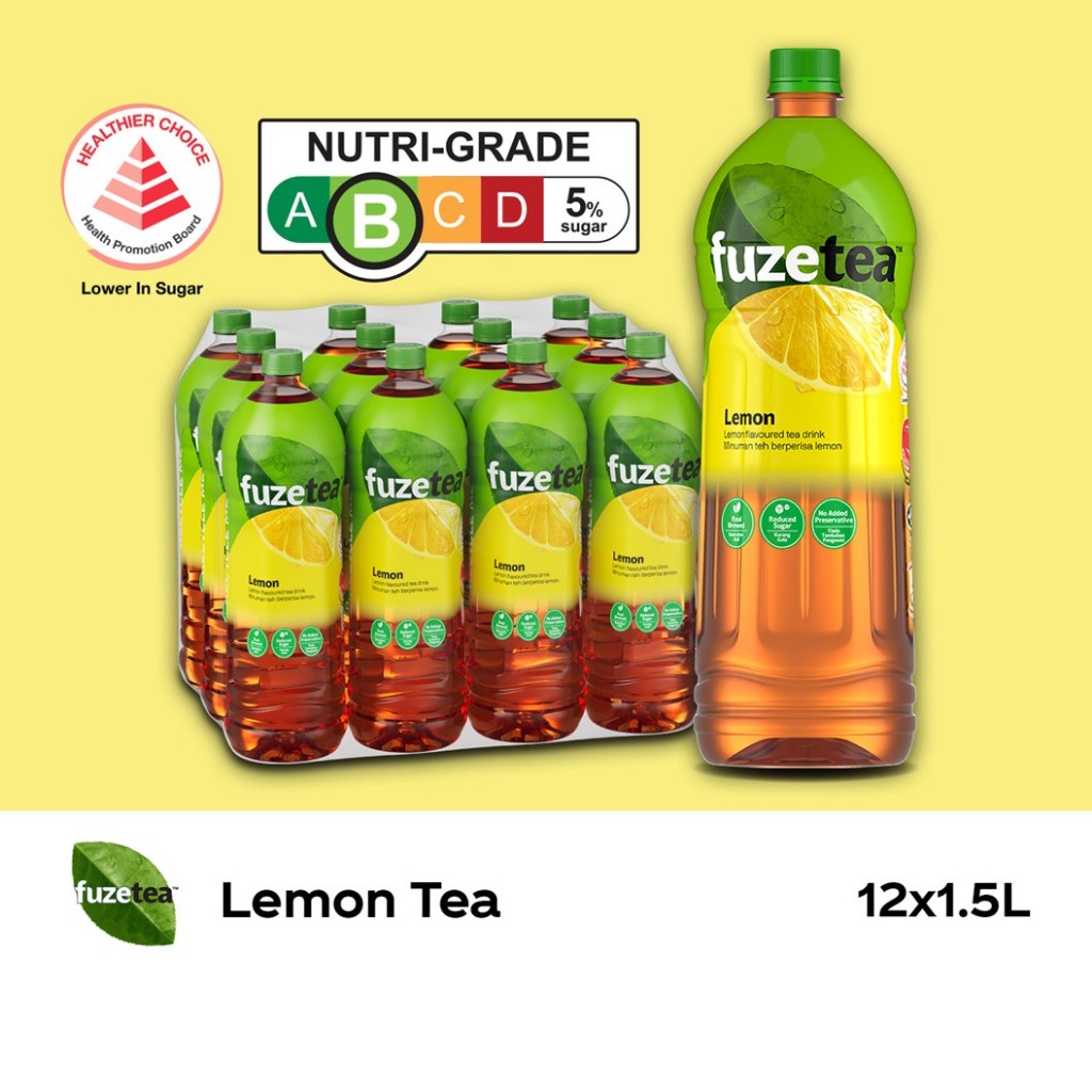Fuze Tea Lemon Flavoured Tea Drink (12x1.5L) | Shopee Singapore