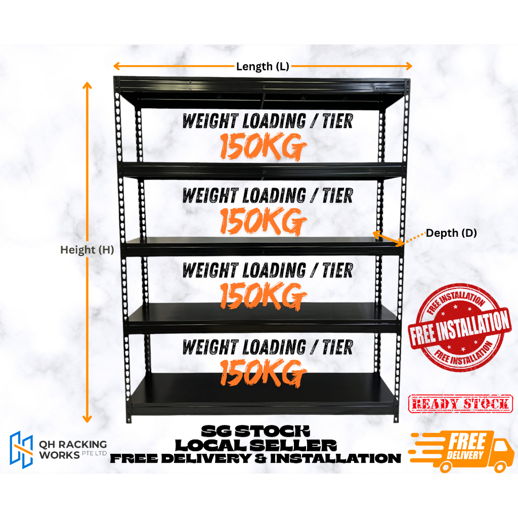 5 Level Metal Shelving Boltless Rack Free Installation and Delivery ...