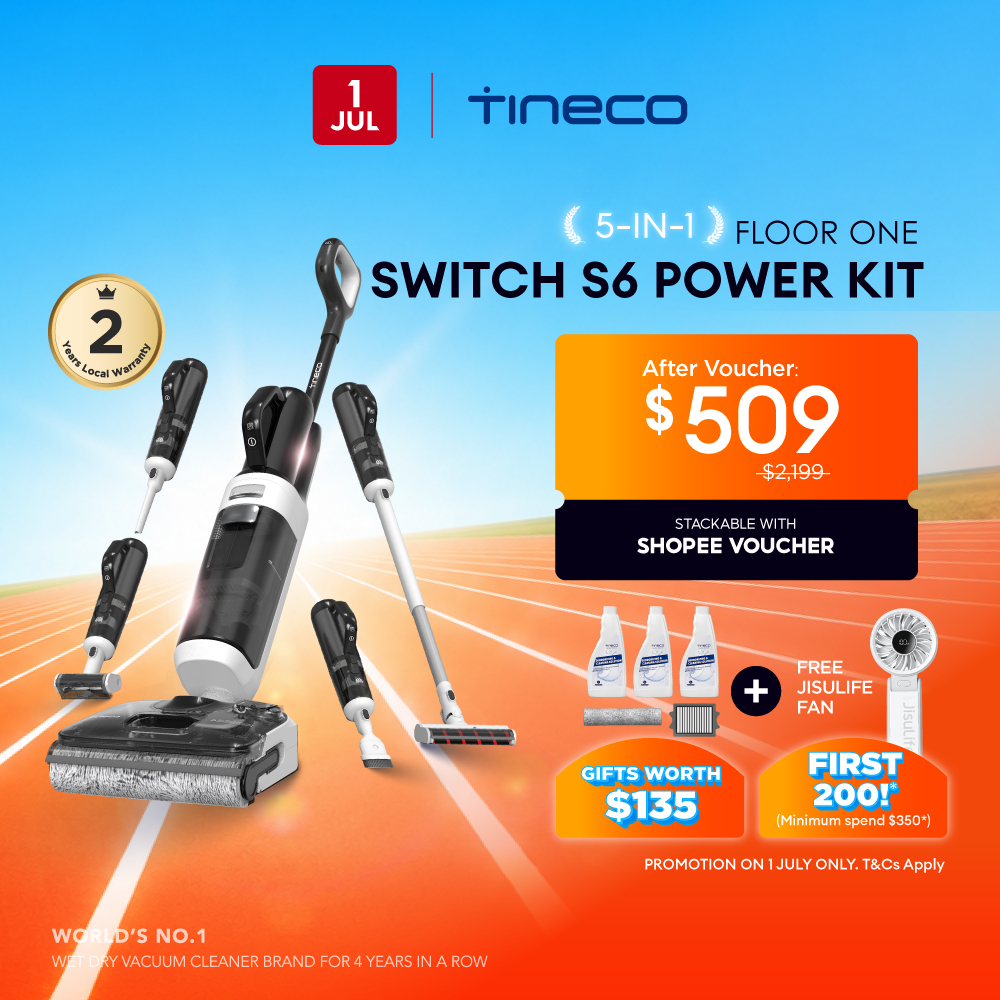 5-IN-1】Tineco Floor One Switch S6 Power Kit 25kPa Multi-Function