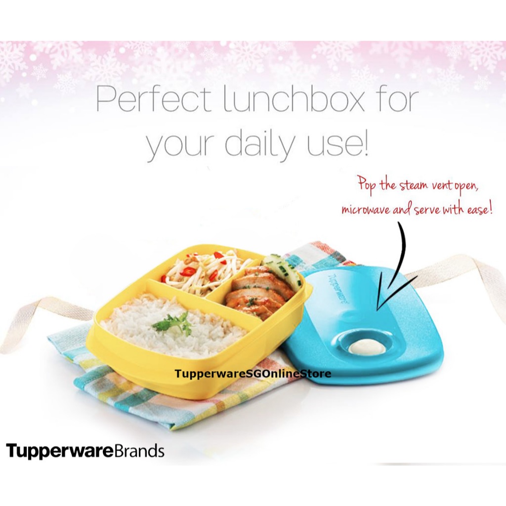 Tupperware 1L Microwavable Microwave Safe CrystalWave Vent Divided ...
