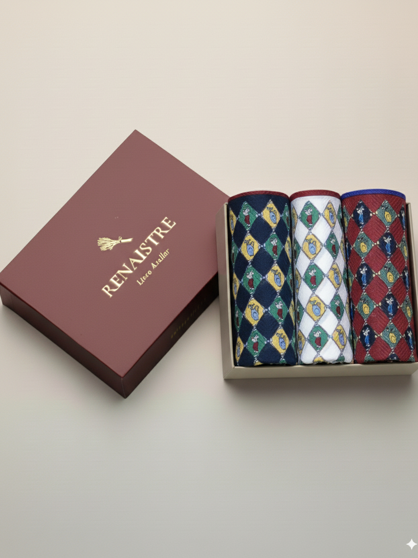 Men's Handkerchief Box Set - Designed in Italy - Crafted with 100% ...