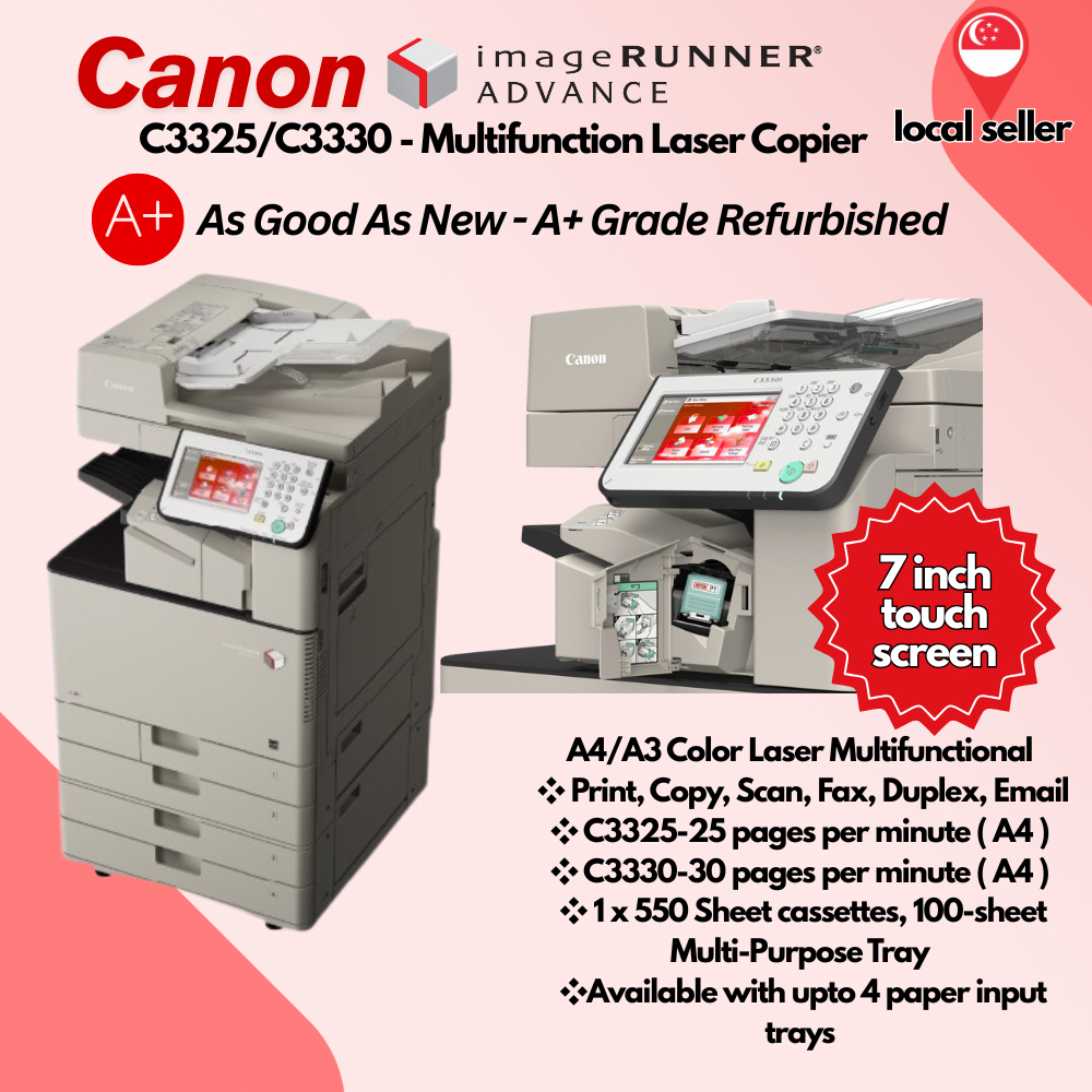 Refurbished Canon C3325/C3330 A+ MFP – 25–30ppm, Print/Copy/Scan/Fax ...
