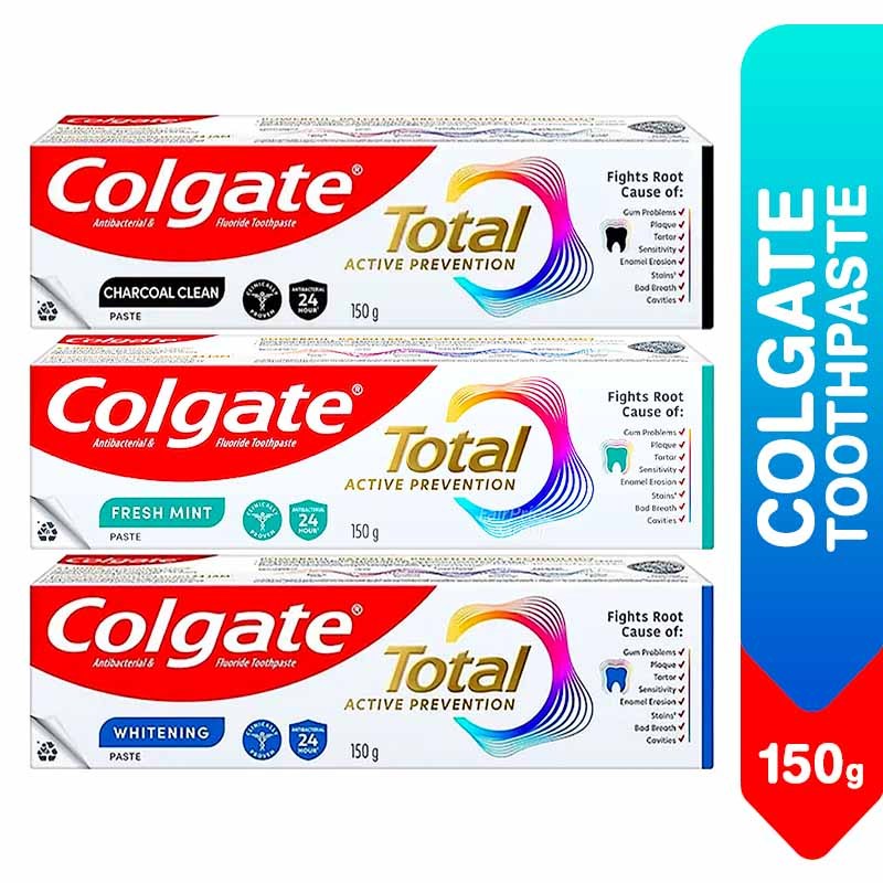 Colgate Total Active Prevention Toothpaste / Charcoal Clean Fresh Mint ...