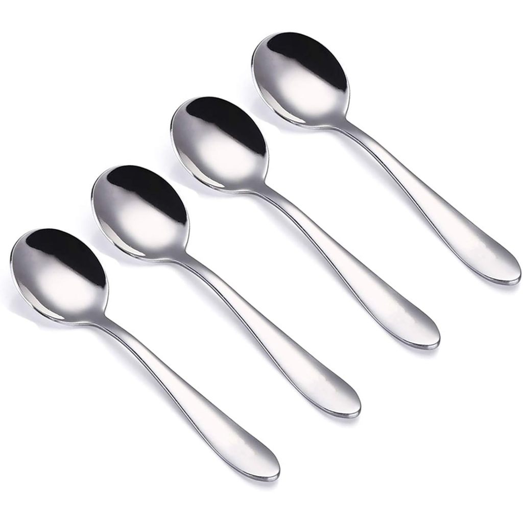 VANRA 4-Piece Children Spoons Round Stainless Steel Kids Dinner Spoons ...