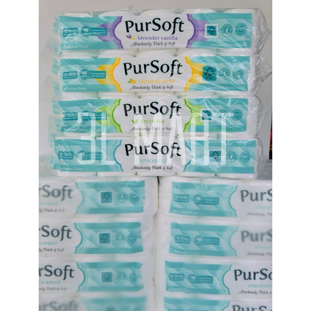 PurSoft 4Ply Toilet Paper Absolutely Thick & Soft, 30 Rolls Toilet ...