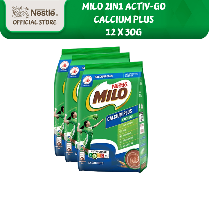 [Bundle of 3] MILO ACTIV-GO Calcium 2in1 Sachets (12 x 30g) | Shopee ...