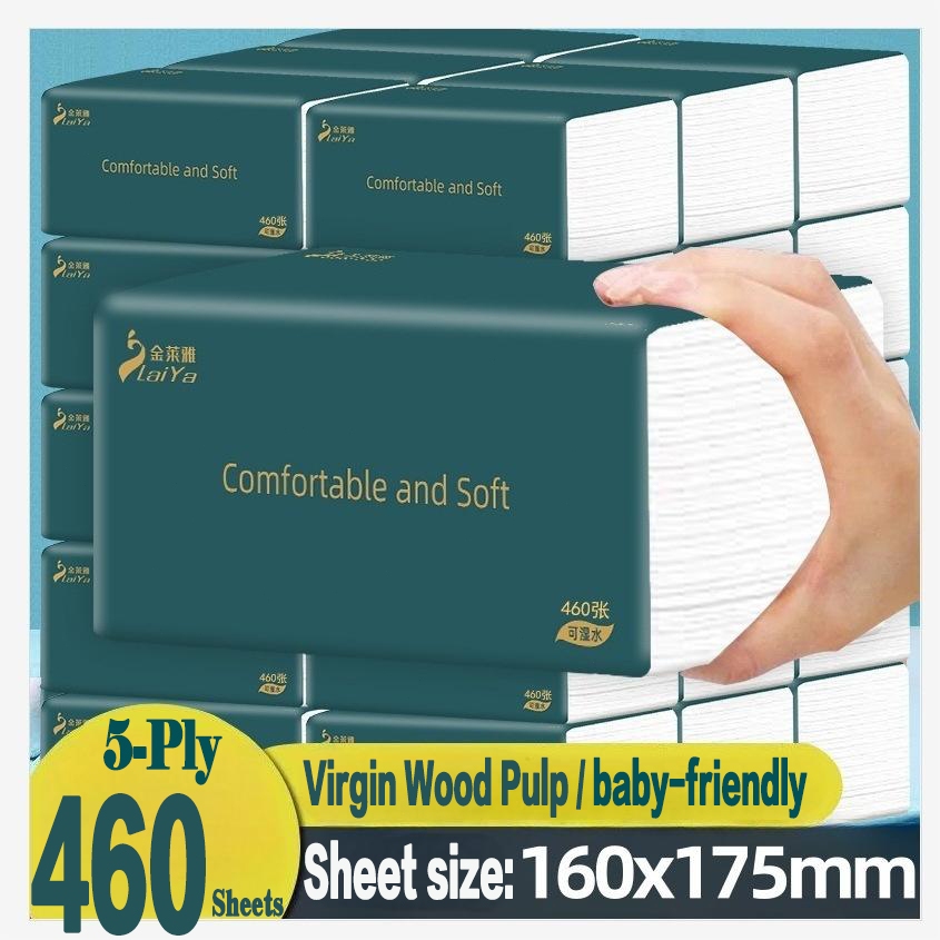 🔥SG READY STOCK🔥Facial Tissues 5ply Thickened 460 Sheets Pure Wood Pulp ...