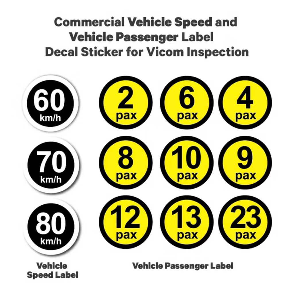 (🇸🇬SG Seller) Decals for Speed Limits and Passengers on Commercial ...