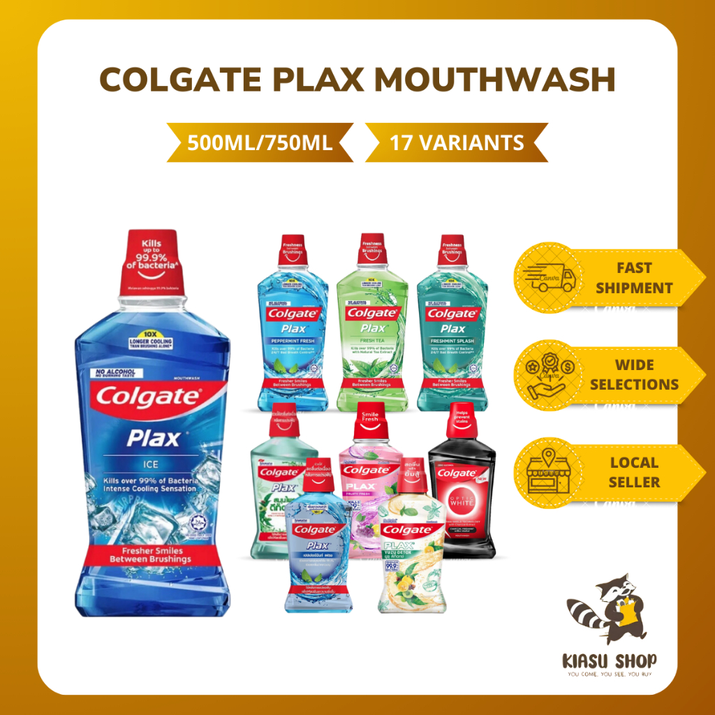 Colgate Plax Mouthwash 500ml/750ml/1L - Fresh Breath & Healthy Gums ...
