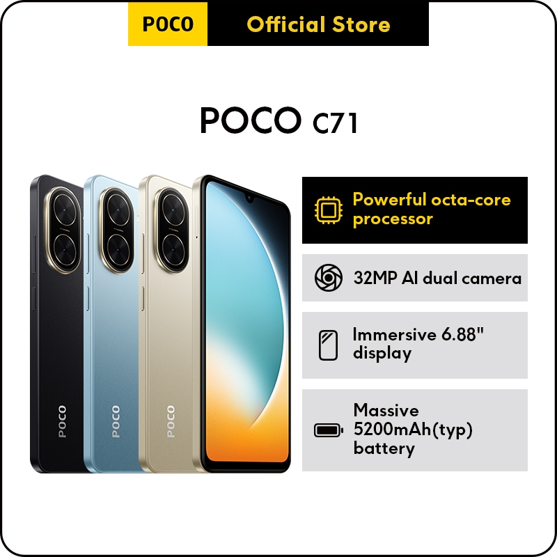 POCO C71 Smartphone | 4GB+128GB, Powerful octa-core processor