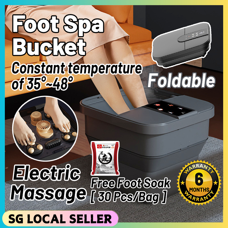SG STOCK Folding Foot Bath Bucket Automatic Heating Foot Spa Bucket ...