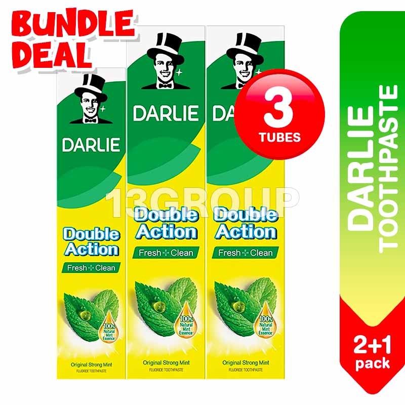 Darlie Double Action Original Strong Mint Fluoride Toothpaste, 2x225g ...