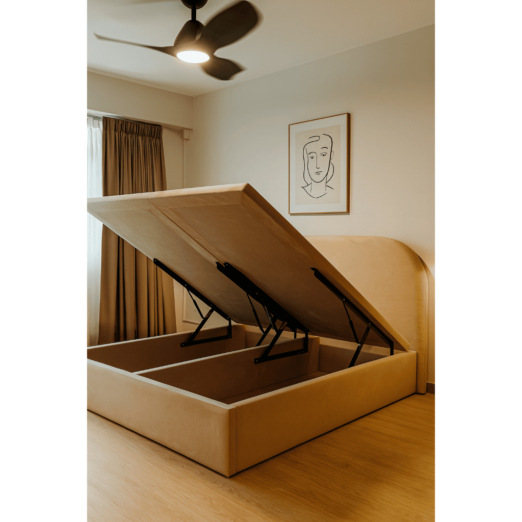 YEAR END PROMO! Moon Headboard Storage Bed! Plywood Internal Structure ...