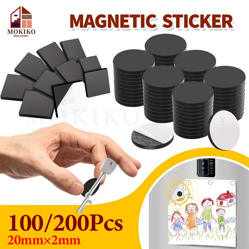 【SG】100Pcs Magnetic Sticker Magnet Dots Round Wall Magnetic Sheet with ...