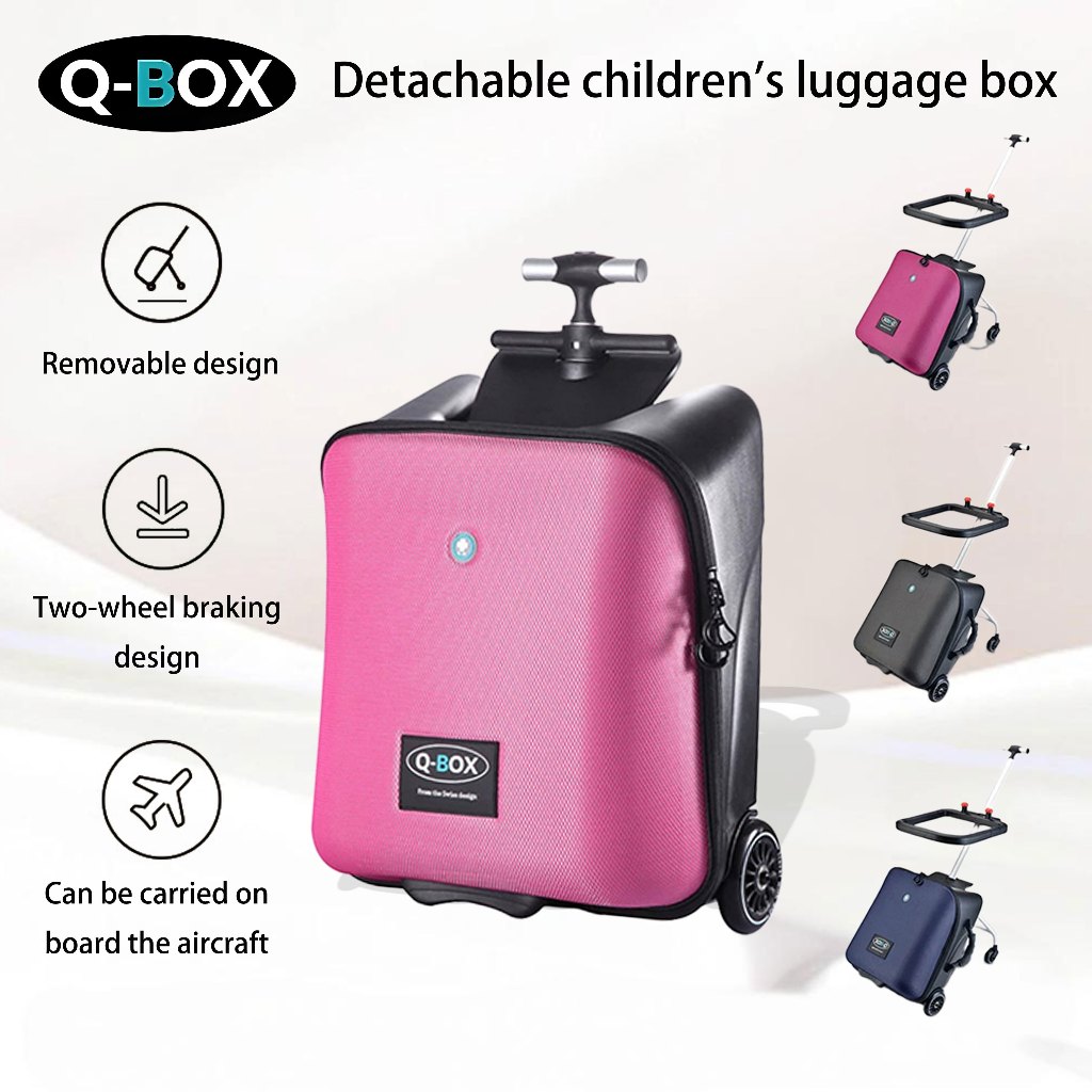 Q-BOX SG Stock NEW Kid Foldable Trolley kids luggage Carry on