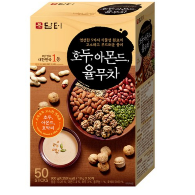 Damtuh Yulmucha Walnut Almond Tea 50 Sticks | Korean Job’s Tears Nut ...