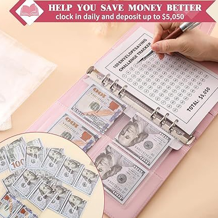 {SG} A5 Money Saving Binder 100 Days Envelope Challenge Currency ...