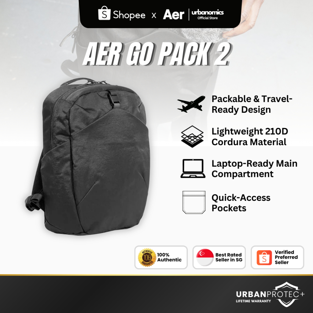 AER Go Pack 2 (20L) |Packable Travel Backpack|Cordura® Waterproof
