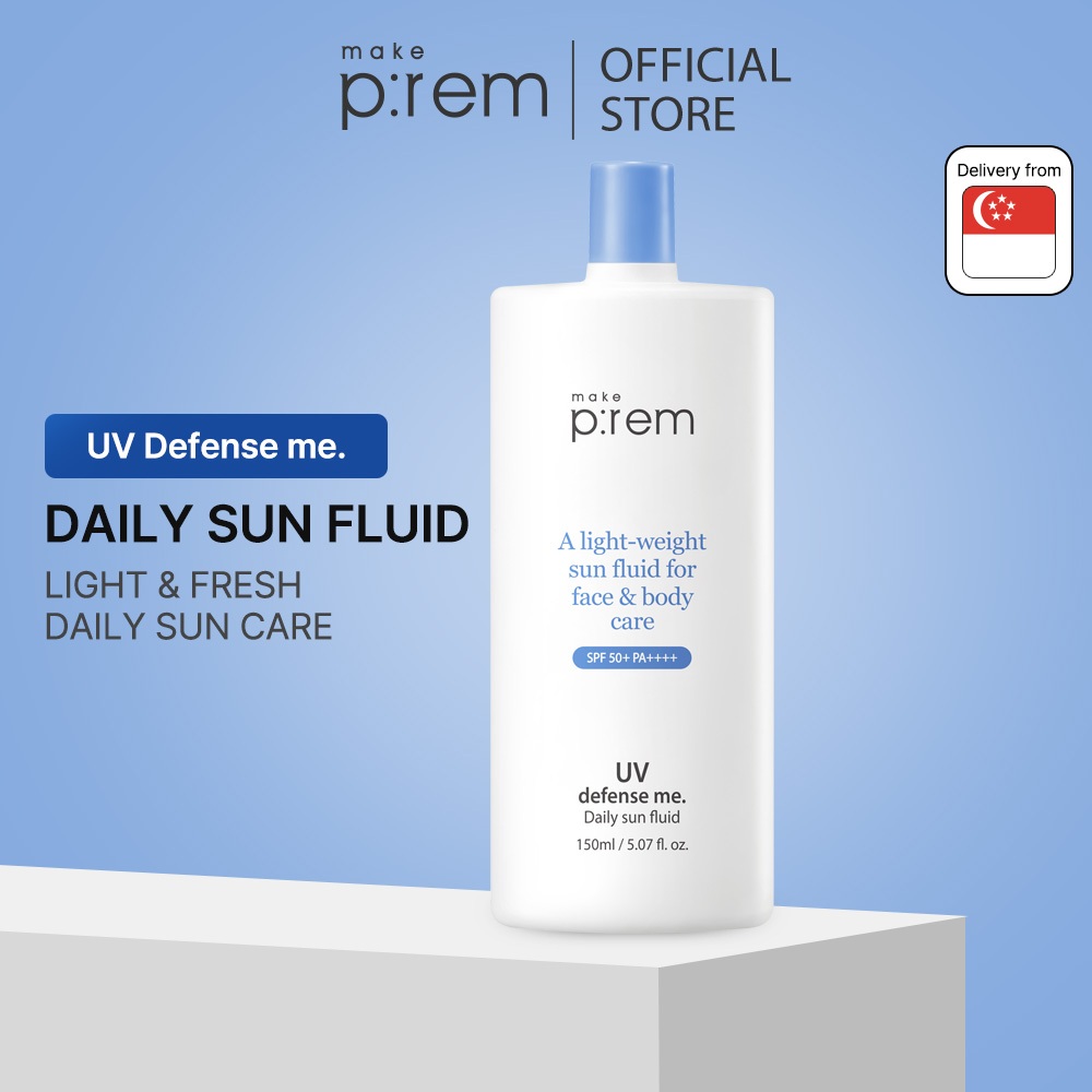 MAKE PREM UV Defense Me. Daily Sun Fluid Face&Body Sunscreen Sunblock ...