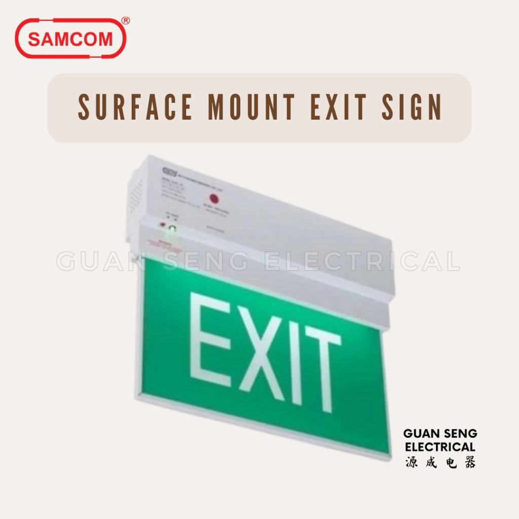 Samcom Electronics Surface Mount Led Slim Exit Sign | Guan Seng ...