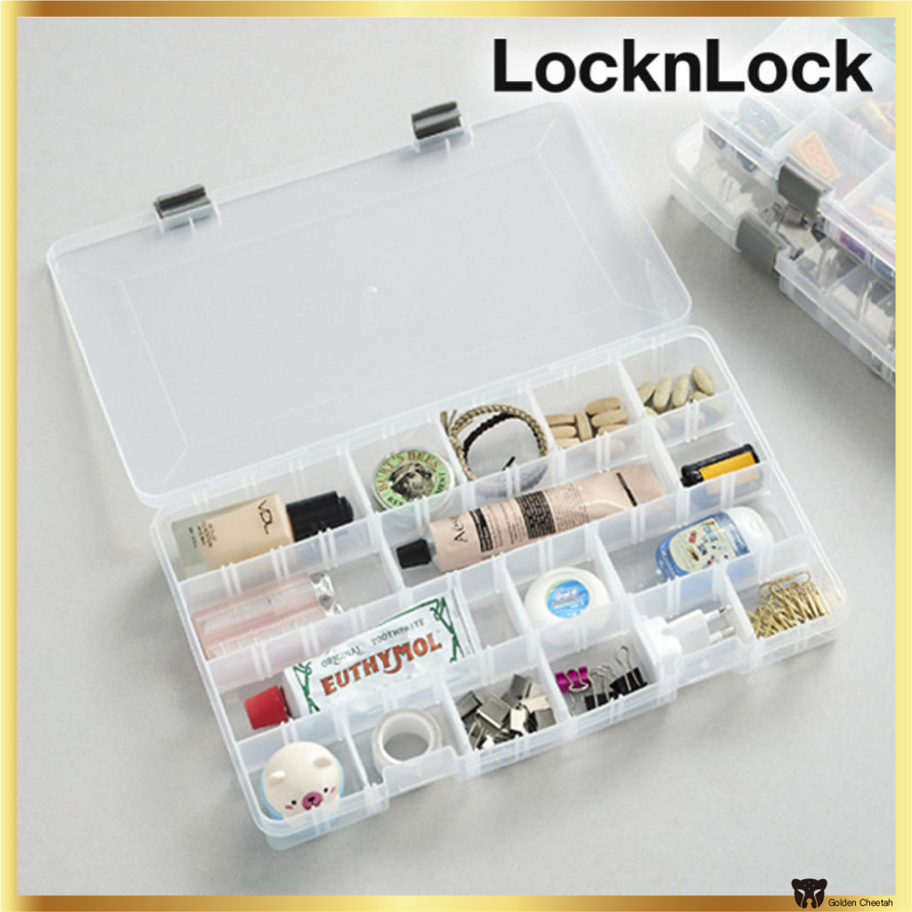 LocknLock Multi-Purpose Case 24 Compartments, Clear Adjustable Storage ...