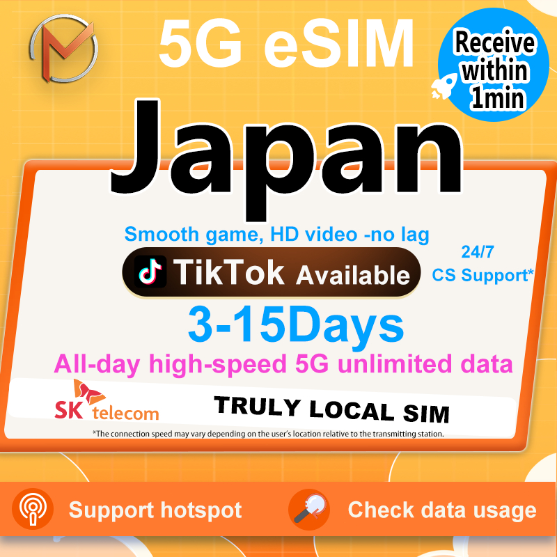 Japan eSIM Ultimate 3-15 Days 5G High Speed Unlimited Data | Instant ...