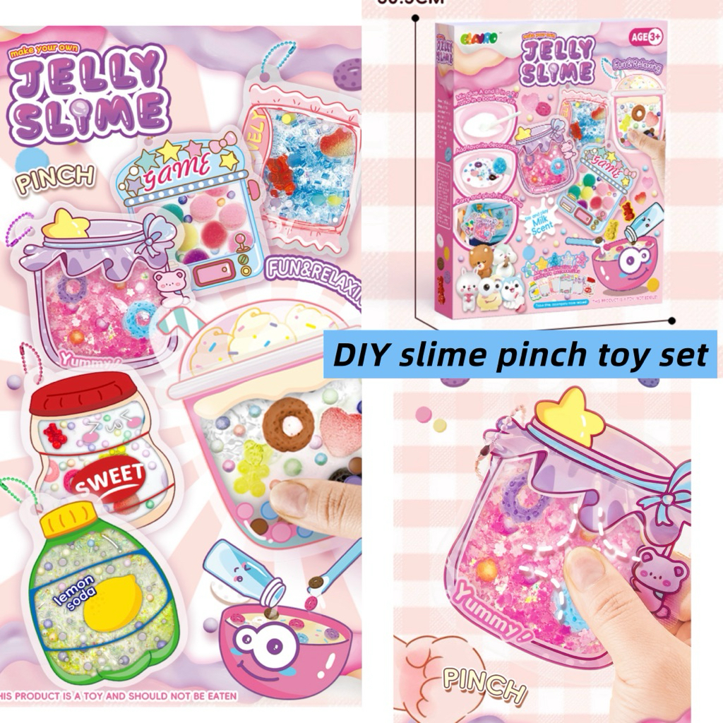 DIY Jelly Slime Pinch Toy Set Fun Stress Relief Sensory Play craft Kit ...