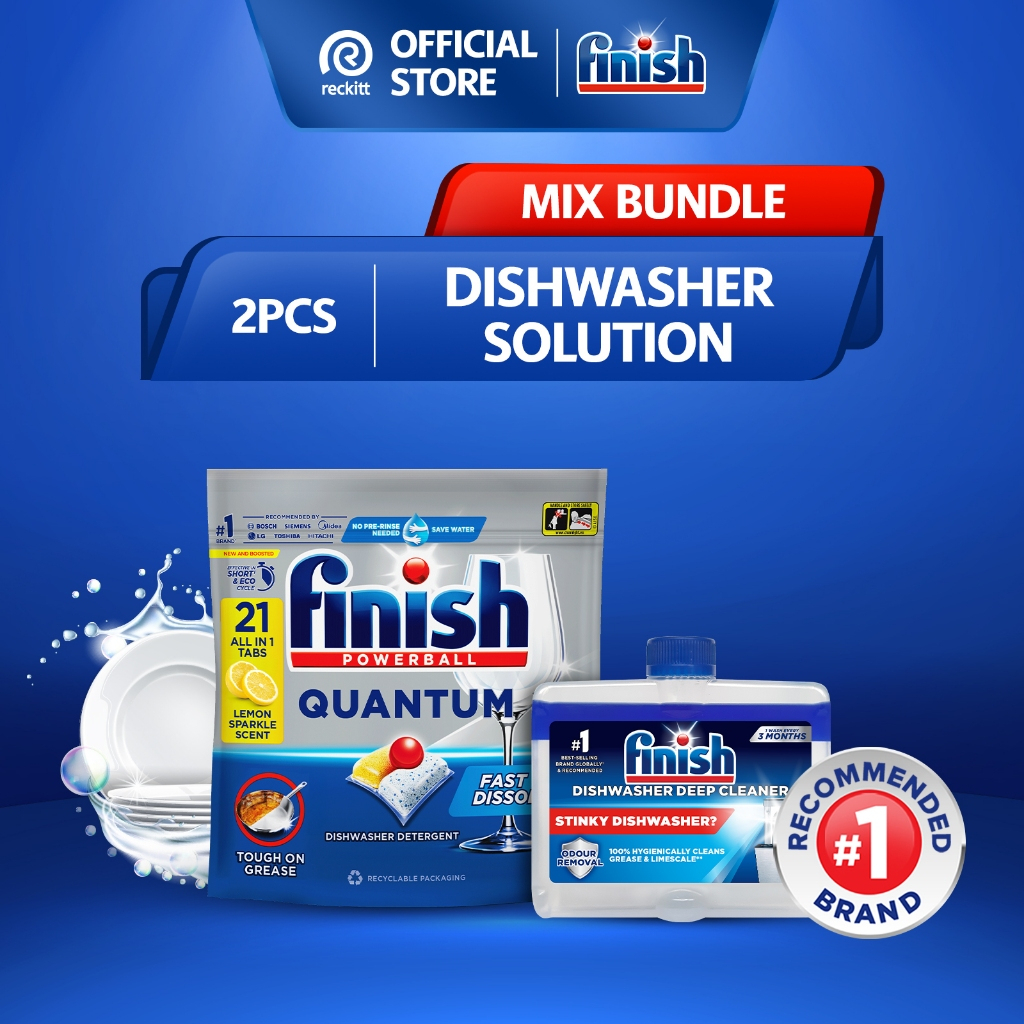 [Mix Bundle of 2] Finish Quantum All In One Dishwasher Tablet 21 Tabs ...