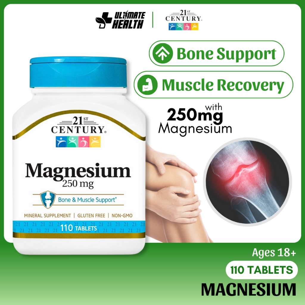 21st Century, Magnesium, Bone Support & Muscle Recovery Supplement ...