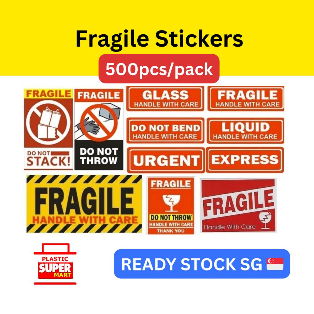 Fragile Sticker Label【500PCS】Handle With Care Urgent Express Tapes ...