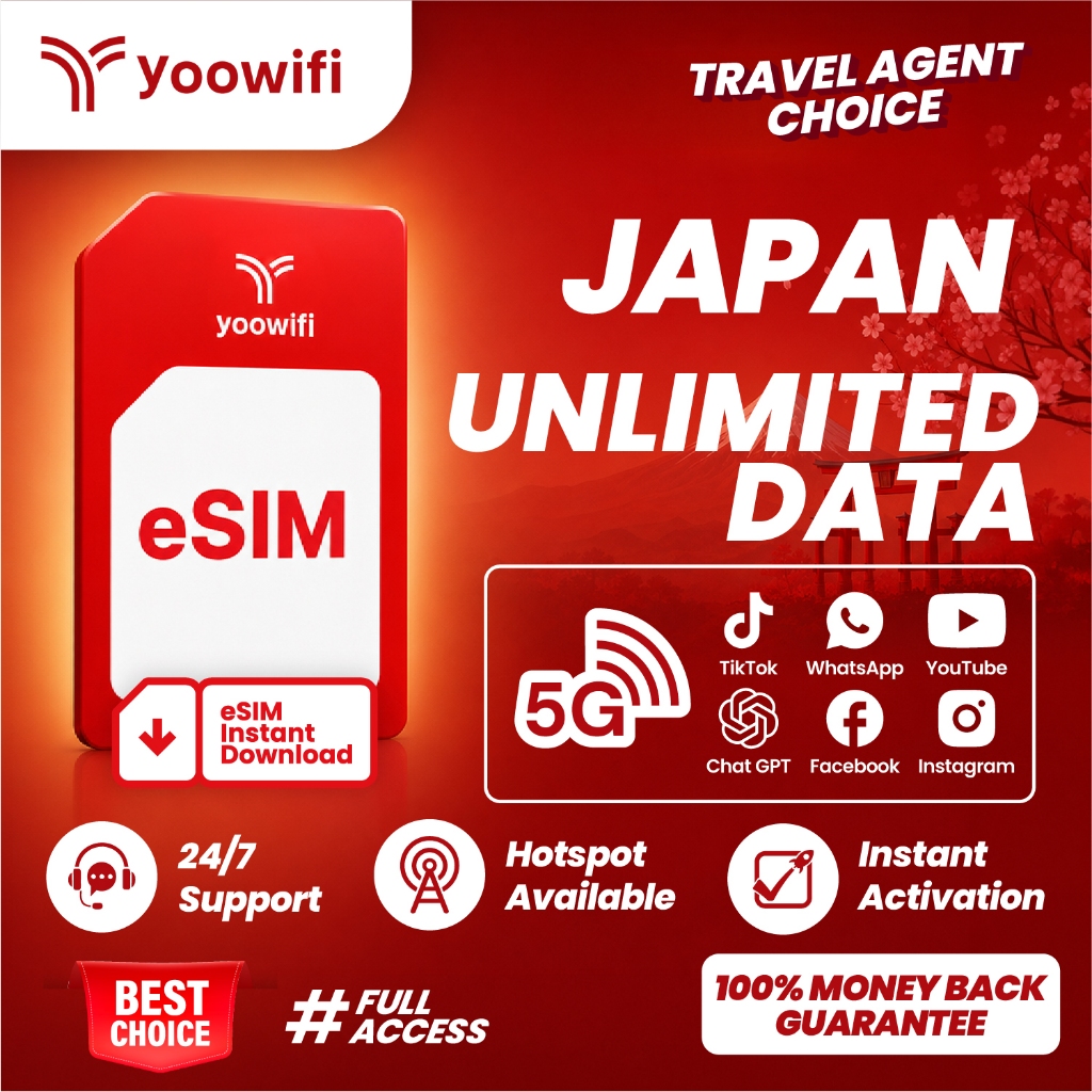 [Yoowifi] eSIM Instant - Japan Travel eSIM with unlimited data 5G Fast ...