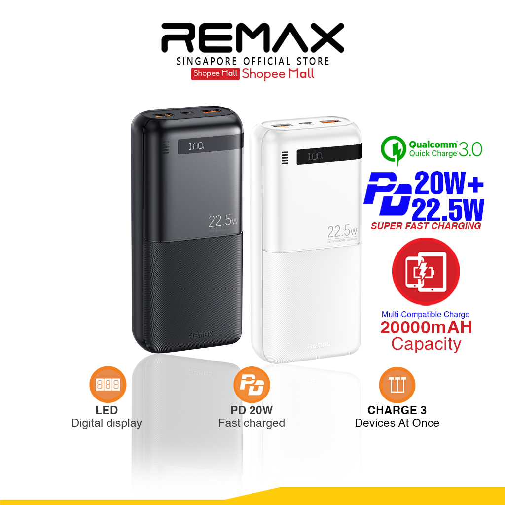 [Remax Energy] RPP-72 Piloteer Series 20W+22.5W Fast Charging Power ...