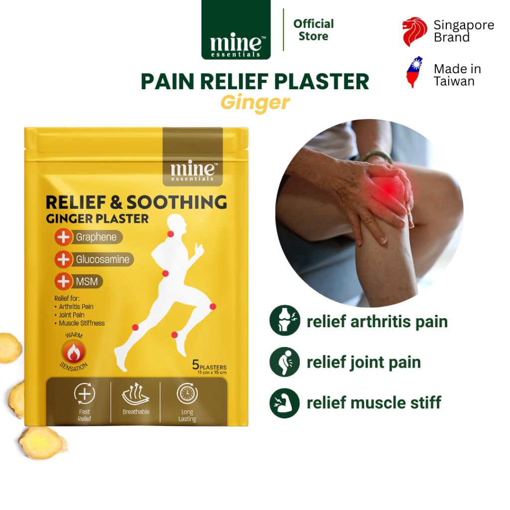 MINE Pain Relief Warm Ginger Plaster 5pcs | Arthritis Pain | Knee ...