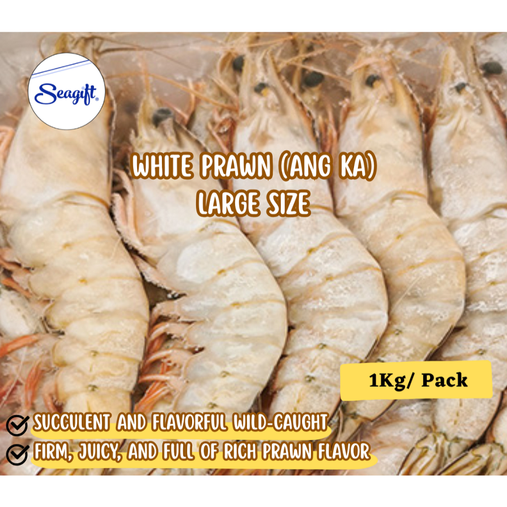 Wild Caught White Prawn Large (ANG KA) Frozen Seafood size16/20 海捕紅脚虾 ...