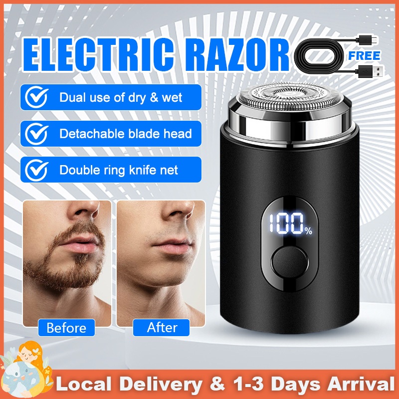 Mini Electric Portable Shaver Men‘s Shaving LCD Display Travel Beard ...