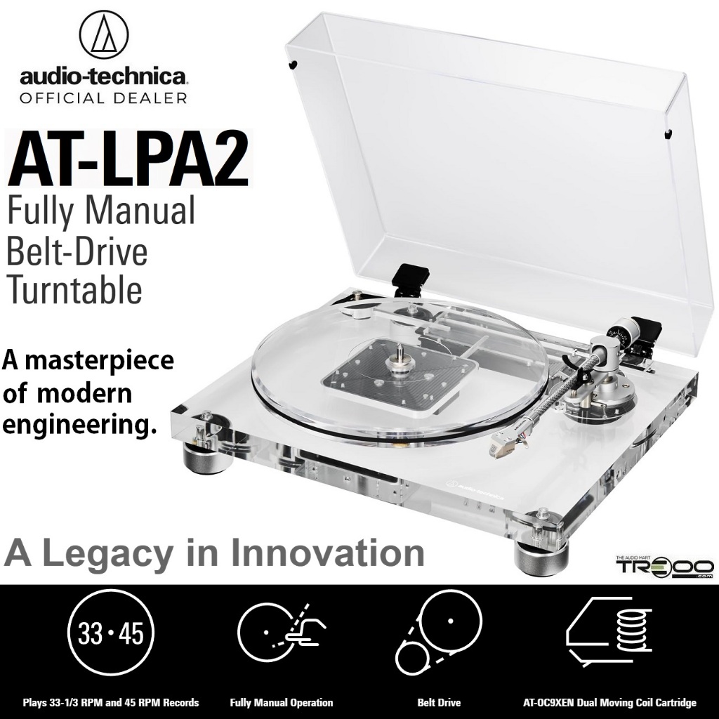 Audio-Technica AT-LPA2 Fully Manual Belt-Drive Acrylic Chassis ...