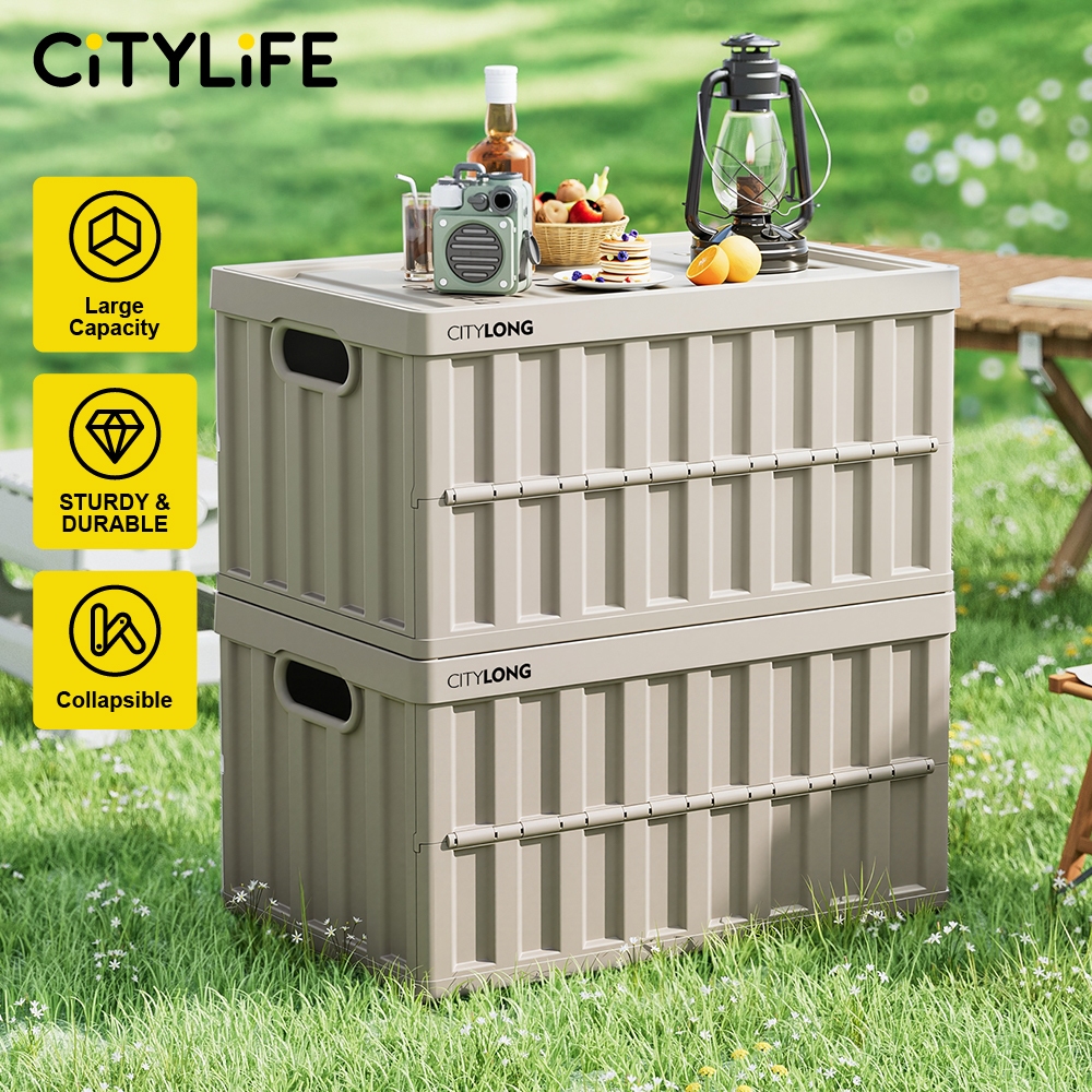 🔥NEW🔥Citylife 37L Collapsible Storage Box Crate With Lid Folding ...
