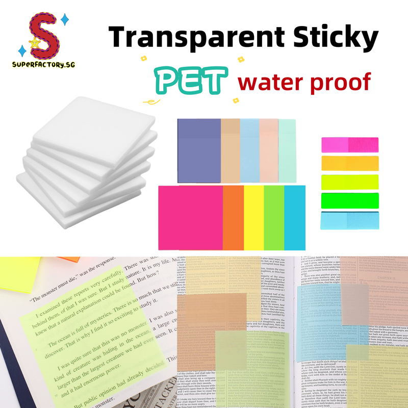 [SG stocks]50sheets note pad Fluorescent color self-adhesive note book ...