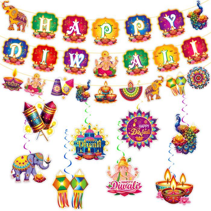 [SG Stock] Deepavali Diwali Hanging Decorations Garland Spiral Drop ...