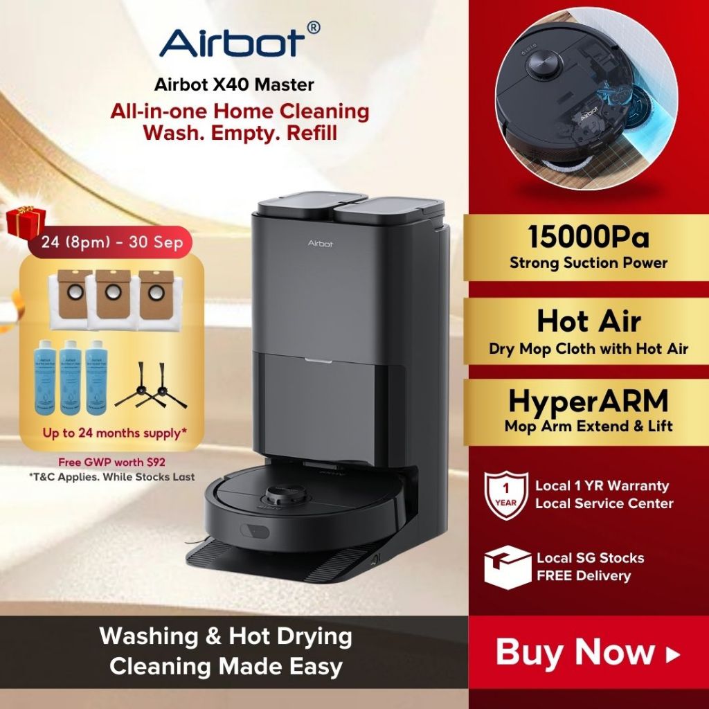 Airbot Robot Vacuum X40 Master |15000Pa Smart Robot Vacuum and Mop