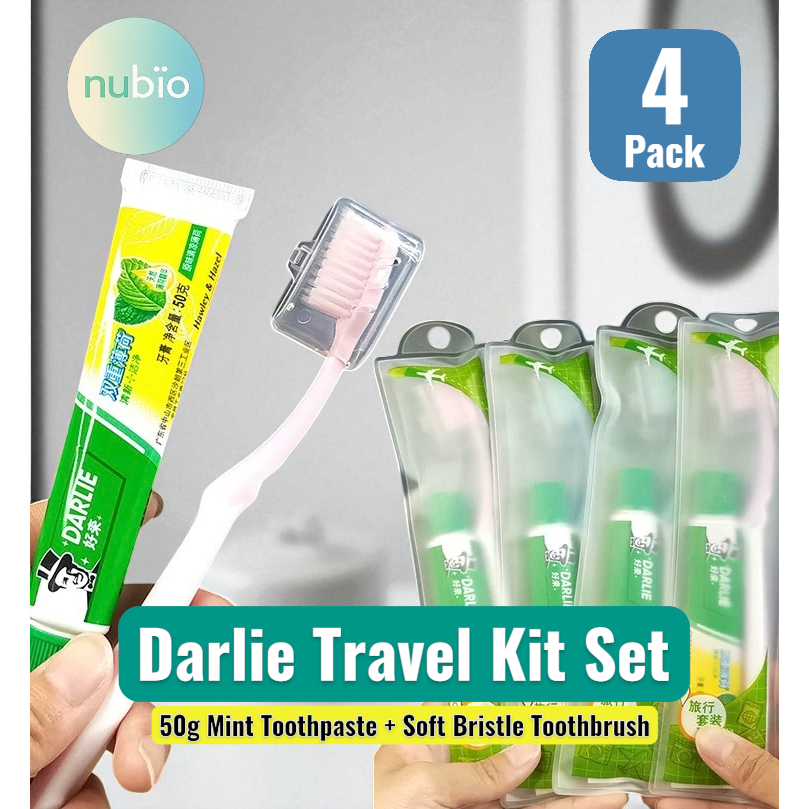 Darlie Travel Kit 50g Mint Toothpaste + Soft Bristle Toothbrush Set ...